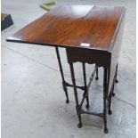 LATE 19TH CENTURY MAHOGANY SUTHERLAND TABLE ON TURNED SUPPORTS Condition Report: age