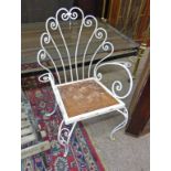 ARTS & CRAFTS STYLE WROUGHT IRON GARDEN SEAT.