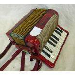 HOHNER MIGNON ACCORDION WITH RED MOTHER OF PEARL FINISH,