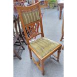 SET OF 6 EARLY 20TH CENTURY OAK DINING CHAIRS WITH CARVED DECORATION & SQUARE SUPPORTS