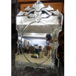 VENETIAN STYLE MIRROR WITH ETCHED DECORATION