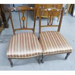 2 LATE 19TH CENTURY NURSING CHAIRS WITH INLAID DECORATION Condition Report: seat