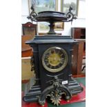 19TH CENTURY BLACK SLATE MANTLE CLOCK