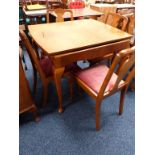 EARLY 20TH CENTURY WALNUT DINING ROOM SUITE OF PULL-OUT TABLE,