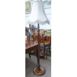 BEECH STANDARD LAMP WITH CREAM SHADE