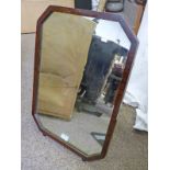 ROSEWOOD FRAMED DRESSING MIRROR ON TURNED SUPPORTS 55 X 39