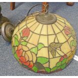 ARTS & CRAFTS STYLE LEADED GLASS LAMP SHADE