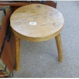 ARTS & CRAFTS 3 LEGGED STOOL