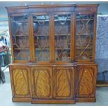 LATE 20TH CENTURY MAHOGANY BREAKFRONT BOOKCASE WITH 4 DOORS OVER 4 PANEL DOORS Condition