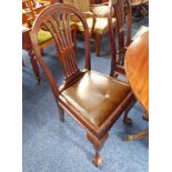 SET OF 5 EARLY 20TH CENTURY MAHOGANY CHAIRS ON SHAPED SUPPORTS & BALL & CLAW FEET