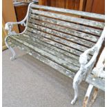 GARDEN BENCH WITH METAL ENDS & SHAPED SUPPORTS