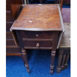 19TH CENTURY STYLE WALNUT BEDSIDE TABLE