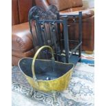 BRASS COAL BUCKET ON CLAW FEET,