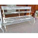 EARLY 20TH CENTURY GARDEN BENCH WITH METAL ENDS