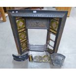 CAST IRON FIRE INSERT WITH DECORATIVE TILES