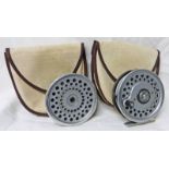 3 1/2 INCH HARDY MARQUIS MULTIPLIER NO 7 WITH SPARE SPOOL BOTH IN CANVAS POUCHES -2-