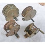 4 BRASS CRANKWIND REELS 1¾", 2", 2¼",