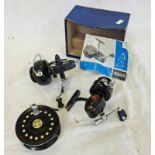 THREE FLY REELS INCLUDING OLYMPIC 4340,