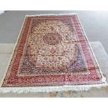 BEIGE GROUND KESHAN CARPET 230 X 160CM