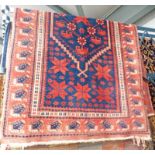 BLUE AND RED EASTERN RUG 187 X 114CM