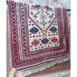 CREAM RED & BROWN EASTERN RUG 185 X 102CM