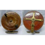 4½" ETON SUN MAHOGANY AND BRASS STAR BACK REEL