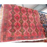 RED AND BLACK EASTERN RUG 187 X 105CM