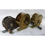 3 BRASS CRANKWIND REELS, 2 ½",