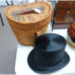 SILK TOP HAT IN LIGHT BROWN CARRY CASE BY FORSYTH OF EDINBURGH Condition Report: