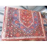 BLUE RED & BROWN RUG 182 X 124CM