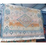 GREEN AND LIGHT BROWN EASTERN STYLE RUG 176 X 120CM