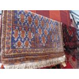 BLUE RED AND BROWN EASTERN RUG 84 X 46CM & BLUE BROWN AND RED EASTERN RUG 106 X 51CM -2-