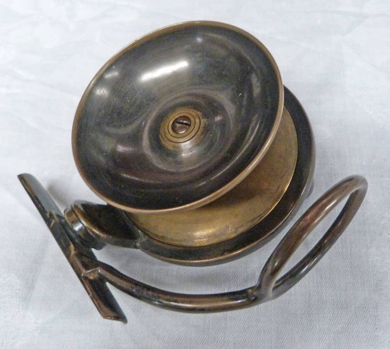 3 7/8 INCH MALLOCH OF PERTH BRASS SIDE CASTING REEL