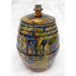 19TH CENTURY SEATON POTTERY LIDDED TEA JAR,