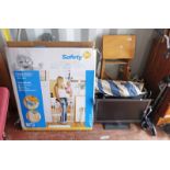 LARGE SELECTION OF HOUSE HOLD GOODS, INCLUDING STEP LADDER, SAFETY GATE, MOP, SANYO TV ETC.