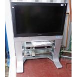 PANASONIC VIERA 32" LCD TV ON STAND WITH PANASONIC VIDEO/DVD PLAYER