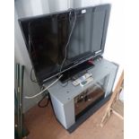 SHARP 32" LCD TV ON TV STAND WITH DVD PLAYER ETC