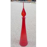LARGE RUBY GLASS DECANTER