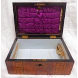 19TH CENTURY WALNUT BOX WITH MOTHER OF PEARL & INLAID DECORATION