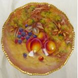 ROYAL WORCESTER FRUIT PAINTED PLATE DECORATED WITH BRAMBLES,