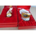 2 CASED HALCYON DAYS ENAMEL PIG AND MUSIC BOX -2- Condition Report: both in good