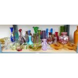 A LARGE SELECTION OF ART & COLOURED GLASSWARE