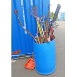 LARGE SELECTION OF GARDEN TOOLS AND STEP LADDER