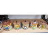 5 SWEDISH POTTERY RETRO KITCHEN STORAGE JARS (5)