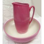 ART DECO EWER AND BASIN SET IN PINK