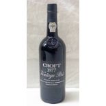 ONE BOTTLE OF CROFT 1977 VINTAGE PORT