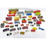 SELECTION OF PLAYWORN DINKY, CORGI, LONE STAR ETC MODEL VEHICLES INCLUDING FERRARI BERLINETTA,