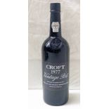 ONE BOTTLE OF CROFT 1977 VINTAGE PORT