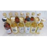 GOOD SELECTION OF 'MASTER OF MALT' SINGLE MALT WHISKY MINIATURES INCLUDING GLEN ROTHES 27 YEAR OLD,