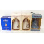 4 BELLS DECANTERS: ROYAL RESERVE 20 YEAR OLD, 50TH GOLDEN WEDDING ANNIVERSARY,